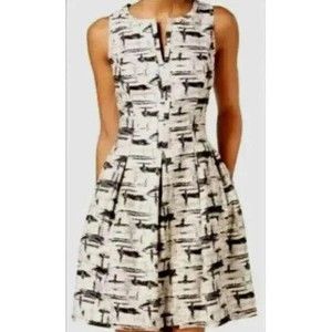 Vince Camuto A-Line Metallic Sleeveless Cocktail Dress with Pockets Sz 2